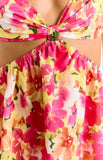 Amorgos Yellow Floral Pop Mini Dress
