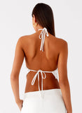 Tijana Beaded Halter Top Ivory