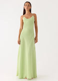 Morning Crush Cowl Maxi Dress Lime