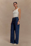 Laina Mid Rise Diamante Denim Jeans Midnight Blue