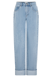 Kirralee Straight Leg Cuffed Jeans Classic Blue