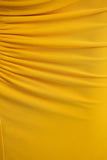 Diva Yellow Slashed Neck Maxi Dress With Ruched Detailing