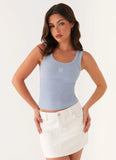 Signature Tank Top Slate Blue