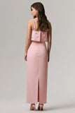 Scarlet Pale Pink Square Neck Embellished Maxi Dress
