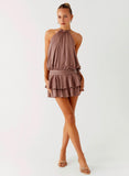 Dopamine Belt Mini Dress Taupe