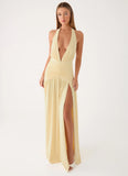 Makena Halter Maxi Dress Yellow