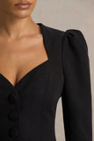 Olympia Black Sweetheart Neck Tailored Top