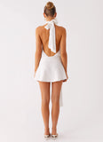 Diablo Backless Mini Dress White