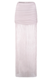 Guinevere Lace And Mesh Maxi Skirt Lilac