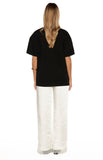 Orla Ivory Satin Straight Leg Lace Trim Pants