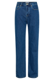 Janine High Waisted Straight Leg Jeans Dark Blue