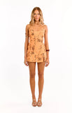 Dayan Orange Beaded Party Mini Dress
