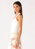 Nera Halter Top White