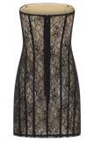 Jeannette Panelled Lace Mini Dress Black