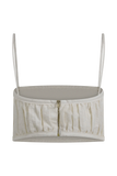 Scottie Shirred Linen Bandeau Oat Marle