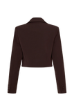 Simone Cropped Suiting Blazer Dark Chocolate