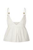 Janayia Cotton Beaded Top White
