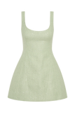 Beth Tweed Mini Dress Pastel Green