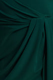 Khari Bottle Green High Neck Twisted Maxi Dress With Drape