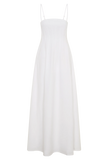 Sofie Pintuck Linen Maxi Dress White