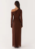 Oriana Sequin Maxi Dress Chocolate