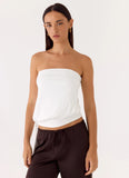 Livia Strapless Top White