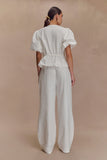 Emilie Puff Sleeve Cotton Top White