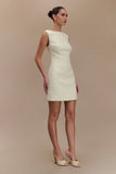 Angela Textured Boucle Mini Dress Ivory