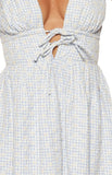 Saffron Blue Floral Tie Mini Dress