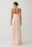 Sophia Satin Strapless Maxi Dress Peach