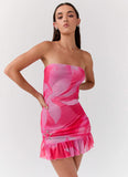 Besa Mesh Mini Dress Neon Blush