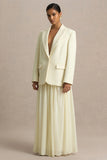 Spencer Cream Chiffon Pleated Maxi Skirt