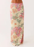 Soulful Low Rise Maxi Skirt Yellow Peony