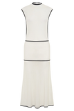 Aris Sleeveless Sheer Maxi Dress Black White
