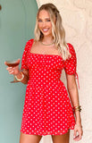 Danyal Red Polka Dot Mini Dress