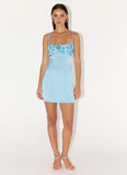 Zion Beaded Micro Mini Dress Blue