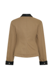 Solange Zip Up Collared Jacket Natural