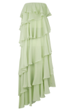 Alexa Ruffle Chiffon Maxi Dress Pastel Lime