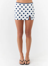 Elliot Mini Skirt Porcelain Blue Polka Dot