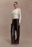 Kaylen Knit Long Sleeve Top Ivory
