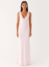 Cherry Sky Maxi Dress Baby Pink