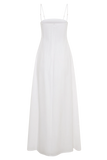 Sofie Pintuck Linen Maxi Dress White