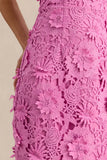 Gracie Pink Lace Bandeau Maxi Dress