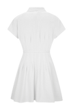 Aysha Buttoned Linen Mini Dress White