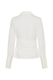 Eugenia Wrap Cotton Shirt White
