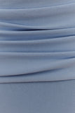 Irene Gathered Knit Maxi Skirt Blue