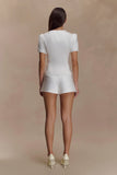 Anne Satin Mini Short White