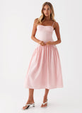 Yvette Corset Midi Dress Pink