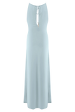Beryl Slinky Maxi Dress With Pearls Pale Blue