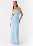 Like Me Now Maxi Dress Blue Mocha Dot